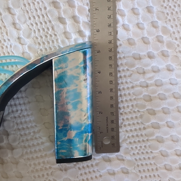 Dolls Kill Club EXX Wet Hot Summer Platform Heels Size 9 M Blue‎ Festival Party - Picture 9 of 10